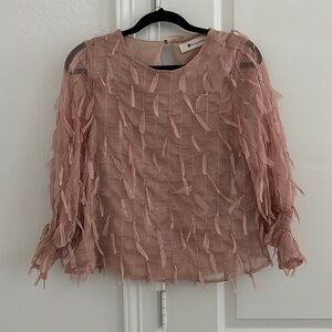 Light Pink Fringe Blouse